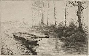 The Canal, Morning by Alphonse Legros (French, 1837–1911)