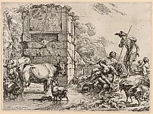 The Cow Drinking by Nicolaes Berchem (Dutch, 1620–1683)