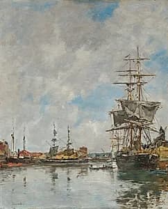 The Dock of Deauville by Eugène Boudin (French, 1824–1898)