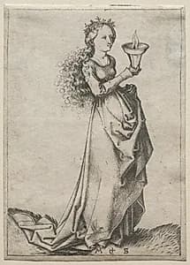 The First Wise Virgin by Martin Schongauer (German, c. 1450–1491)