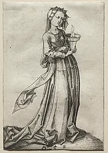 The Fourth Wise Virgin by Martin Schongauer (German, c. 1450–1491)