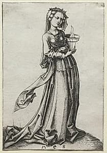 The Fourth Wise Virgin by Martin Schongauer (German, c. 1450–1491)