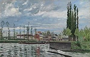 The Lock at Pontoise by Camille Pissarro (French, 1830–1903)