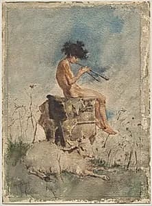 The Pipes of Pan by Mariano Fortuny (Spanish, 1838–1874)