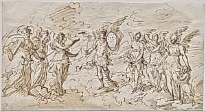 The Seven Archangels (recto) by Massimo Stanzione (Italian, 1585–1656)