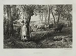 The Shepherdess by Charles-Émile Jacque (French, 1813–1894)