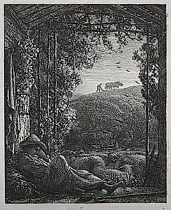 The Sleeping Shepherd by Samuel Palmer (British, 1805–1881)