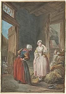 The Surprised Lovers by Pierre-Antoine Baudouin (French, 1723-)