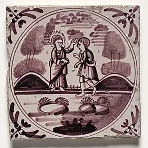 Tile- New Testament Scene by Unknown Artist