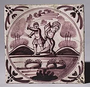 Tile–New Testament Scene by Unknown Artist
