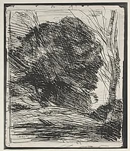 Trees on the Mountain by Jean Baptiste Camille Corot (French, 1796–1875)