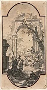 Triumphal Arch and Figures by Andrea Locatelli (Italian, 1695–1741)