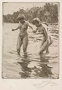 Two Bathers by Anders Zorn (Swedish, 1860–1920)