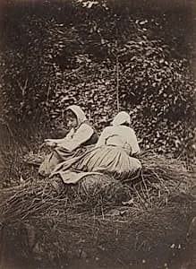 Two Peasant Girls Seated by Auguste Giraudon's Artist (French)