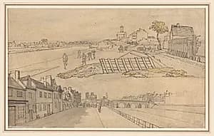 Two Views of Paris (verso) by Georges Michel (French, 1763–1843)