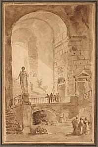 Vaulted Staircase by Hubert Robert (French, 1733–1808)