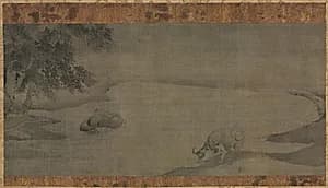 Water Buffalo and Herdboys by Unknown Artist