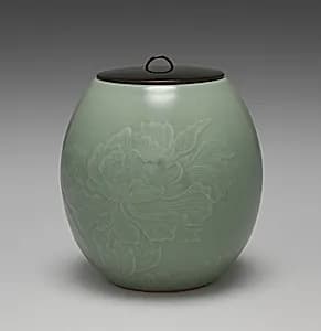 Water Container with Peonies