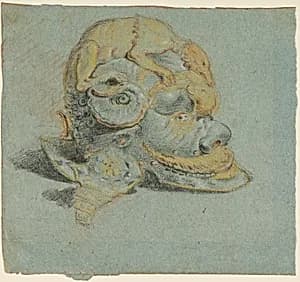 Drawing of a Parade Helmet by Unknown Artist
