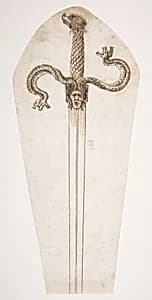 Drawing of a Sword Hilt by Unknown Artist