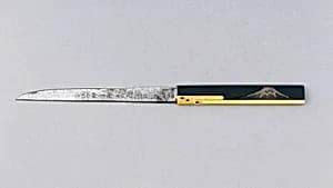 富嶽雲烟図小柄 Knife Handle (<i>Kozuka</i>) with Blade by 嵐山常行画 Ranzan Tsuneyuki