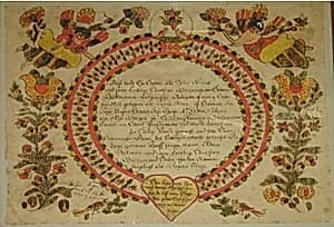 Birth and Baptismal Certificate by Unknown Artist