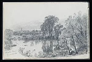 Charles River, Cambridge, Massachusetts (from Sketchbook of New England and Pennsylvania Landscape and Marine Subjects) by William Trost Richards