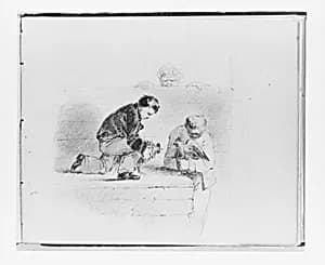 Cock Fight (from Sketchbook) by Francis William Edmonds