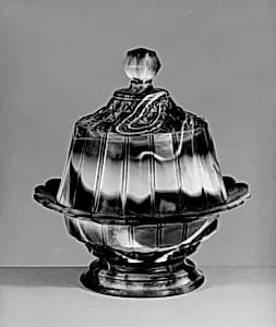 Covered butter dish by Challinor, Taylor and Company