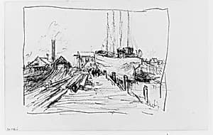 Dock and Shipyard (from Sketchbook) by Henry Ward Ranger