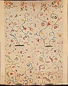 Embroidered coverlet by Unknown Artist