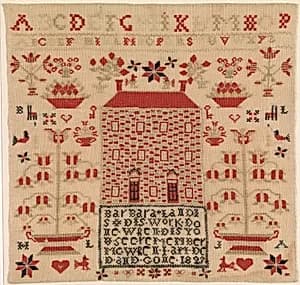 Embroidered Sampler by Barbara Landis