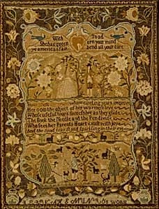 Embroidered sampler by Rebekah S. Munro