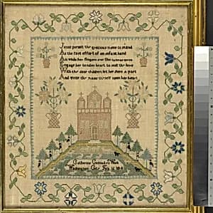 Embroidered sampler by Catherine Cassady