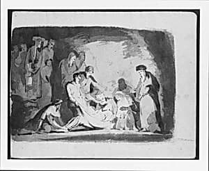 Entombment (from Sketchbook) by Thomas Sully