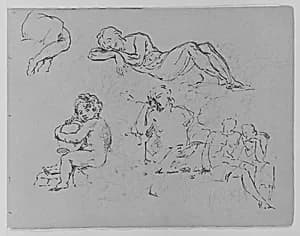 Five Figure Studies (from Sketchbook) by Thomas Sully