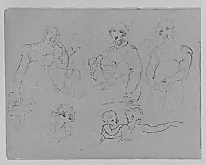 Five Figure Studies (from Sketchbook) by Thomas Sully
