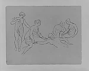 Five Nude Bathers (from Sketchbook) by Thomas Sully