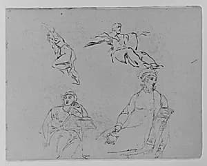 Four Figure Studies (from Sketchbook) by Thomas Sully