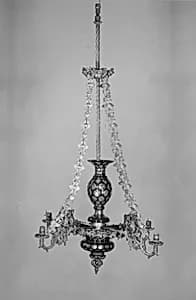 Gas Chandelier by Boston & Sandwich Glass Company|Henry N. Hooper and Company