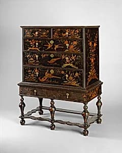 High chest of drawers by Unknown Artist