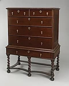 High chest of drawers by Unknown Artist