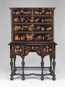 High chest of drawers by Unknown Artist