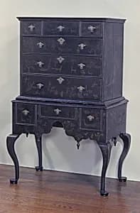 High chest of drawers by Unknown Artist