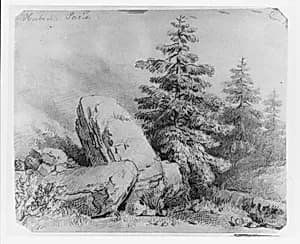 Landscape (from McGuire Scrapbook) by Charles Antoine Colomb Hubert (born Gengembre)