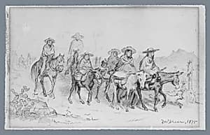 Mexicans Travelling in the Desert by Frederick Warren Freer
