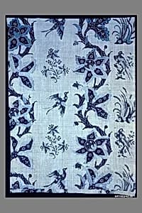 Panel, blue-resist textile by Unknown Artist