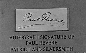 Paul Revere's Autograph by Paul Revere Jr.