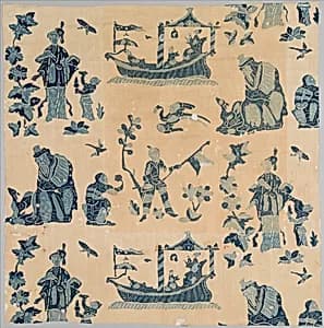 Piece, blue-resist textile by Unknown Artist