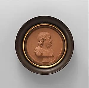 Plaque of Benjamin Franklin by Jean Martin Renaud